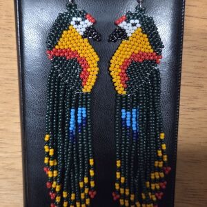 Colorful Parrot Beaded Earrings